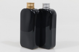 금속캡 PET 250ml 사각납작검정용기