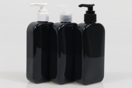디스펜서 PET 250ml 사각납작검정용기