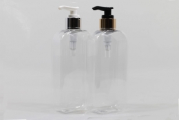 금속디스펜서 PET 300ml 사각납작투명용기