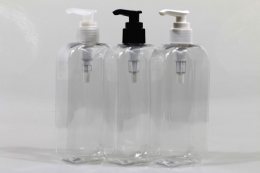 디스펜서 PET 300ml 사각납작투명용기