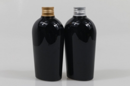 금속캡 PET 300ml 납작타원검정용기