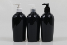 디스펜서 PET 300ml 납작타원검정용기