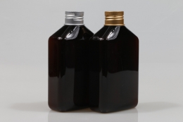 금속캡 PET 220ml 사각납작갈색용기(A)
