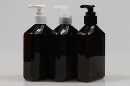 디스펜서 PET 220ml 사각납작갈색용기(A)