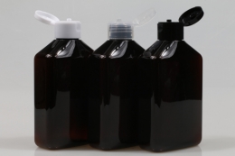 원터치캡 PET 220ml 사각납작갈색용기(A)
