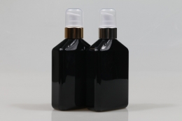 금속에센스펌프 PET 220ml 사각납작검정용기(A)