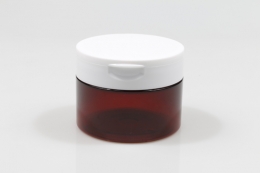 원터치백색캡크림 PET 300ml 원형적색용기(리드포함)