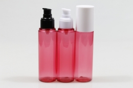 오버캡(백색)에센스 PET 100ml 원형핑크투명용기