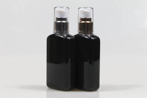 금속에센스펌프 PET 100ml 사각납작검정용기