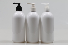 디스펜서 PET 390ml 원형백색용기