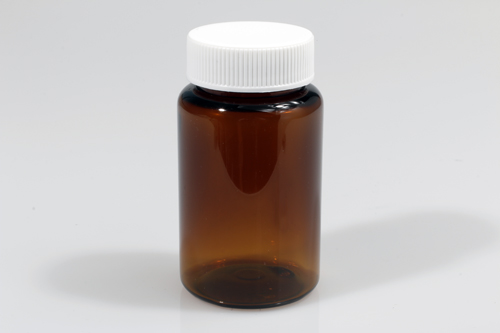 일반제약캡(백색) PET 100ml 원형갈색용기