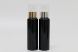 오버캡(투명)금속스프레이 PET 100ml 원형검정용기