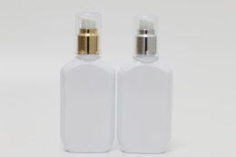 금속에센스펌프 PET 100ml 사각납작백색용기(A)