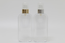 금속에센스펌프 PET 200ml 사각납작투명용기(C)
