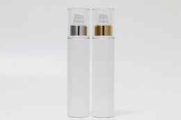 오버캡(투명) 금속에센스펌프 PET 120ml 원형백색용기