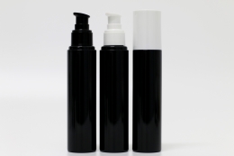 오버캡(검정)에센스펌프 PET 120ml 원형검정용기