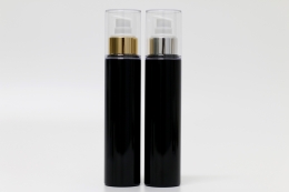 오버캡(투명) 금속에센스펌프 PET 120ml 원형검정용기