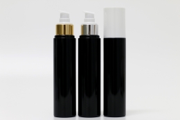 오버캡(백색) 금속에센스펌프 PET 120ml 원형검정용기