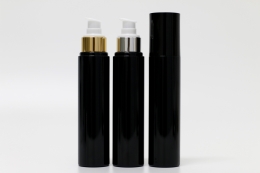 오버캡(검정) 금속에센스펌프 PET 120ml 원형검정용기