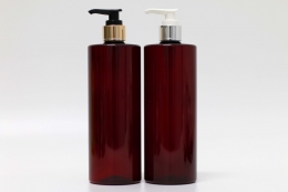 금속디스펜서 24&Oslash; PET 490ml 원형 각 레드브라운 용기