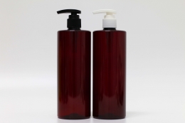 디스펜서(M2) 24&Oslash; PET 490ml 원형 각 레드브라운 용기(L)
