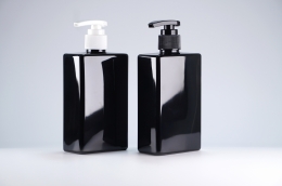 디스펜서(M2) PET 330ml 사각납작검정용기