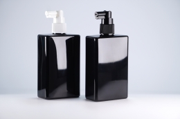 헤어스프레이 PET 330ml 사각납작검정용기