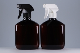 건스프레이(Q형) 28&Oslash; PET 500ml 사각납작 갈색용기