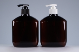 디스펜서(M2) 28&Oslash; PET 500ml 사각납작 갈색용기