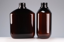 28&Oslash; PET 500ml 사각납작 갈색용기