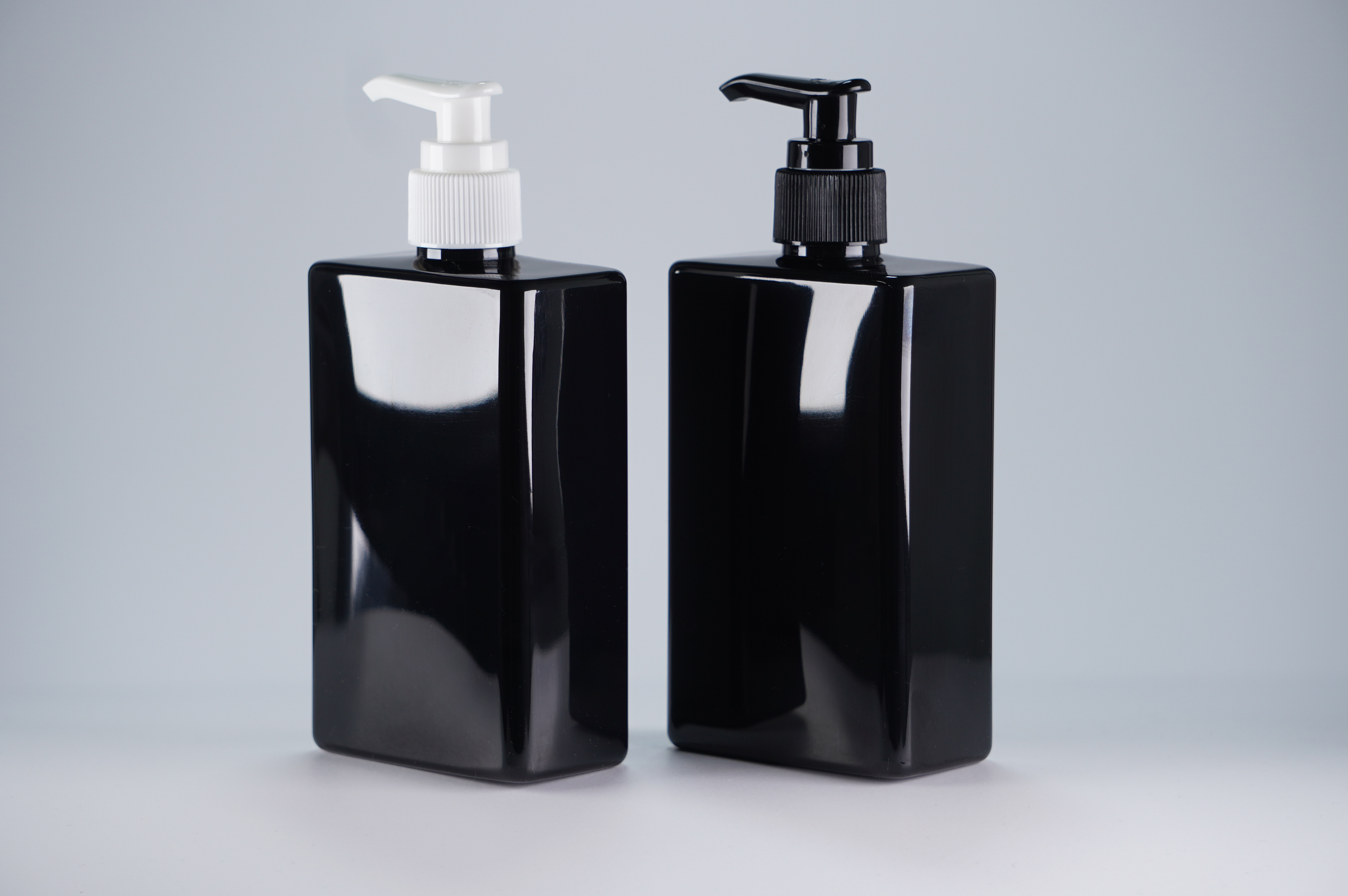 디스펜서 PET 330ml 사각납작검정용기