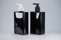 디스펜서 PET 330ml 사각납작검정용기