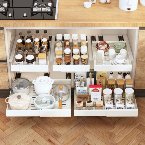 [단종]21세기트랜드 폭조절 주방 선반 플렉시폼 슬라이드 랙