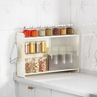 미우 철제 슬라이딩 양문형 양념선반 컵정리대