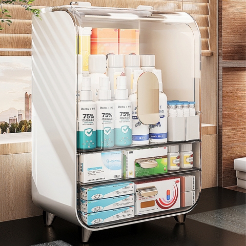 구디 투명창 3단 상비약 대용량 보관 서랍 정리함