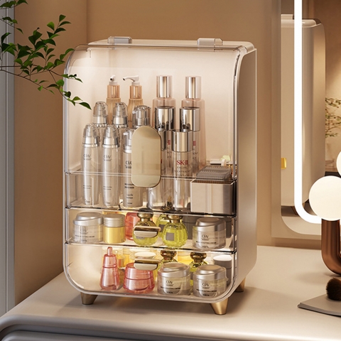 엔젤 화장품 3단 서랍형 투명창 대용량 정리함