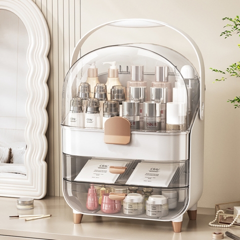 모슬 대용량 서랍형 투명 덮게 화장품 보관함