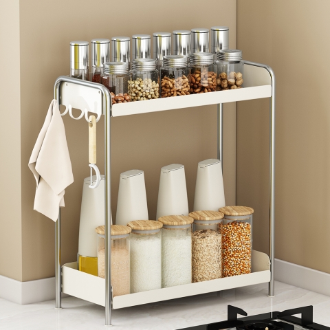 엘로 철제 2단 걸이 포함 높은 선반