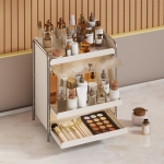 크리슬 투명 슬라이드 덮게 3단 철제 다용도 선반