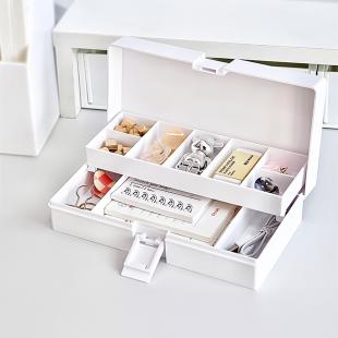 미니락 2단 잠금 접이식 칸막이 소품 정리 수납함