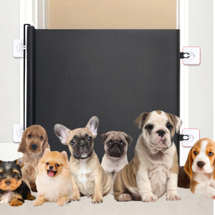 펫핏 메쉬 무타공 롤링 스크린 가림막 반자동 강아지 안전문