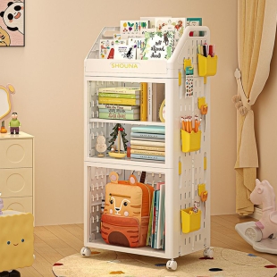 북스토리 북카트 이동식 책꽂이 바퀴달린 책장 트롤리 북트레일러