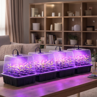 플랜팜 LED 새싹재배기 실내 재배 돔형 수경 모종트레이