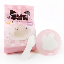 고양이 모양 푸냥이 포도맛 푸딩 젤리 떠먹는 간식