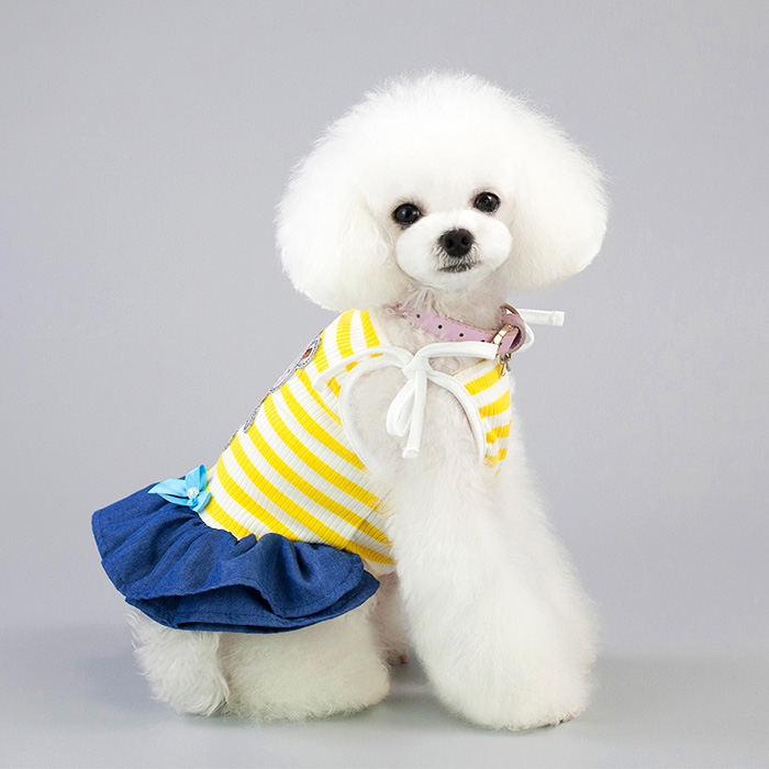 곰돌이 데님 원피스