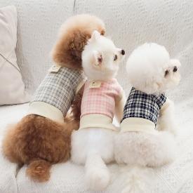 펫츠랜드 체크크롭니트티셔츠 3color S-2XL (국내생산)