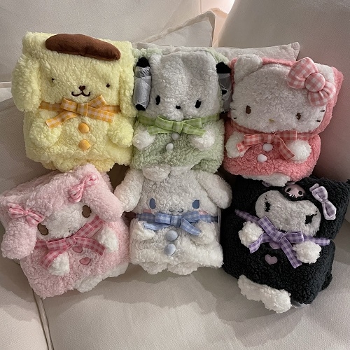 산리오) 산리오마스코트 뽀글이 담요/쿠션
