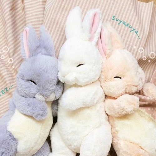 SUNLEMON) 무릎인형 잠자는 쓰야쓰야 토끼 3종
