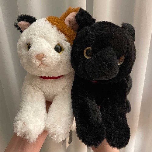 SUNLEMON) 무릎인형★고양이 S사이즈(점박이MIKE,블랙(검은고양이))
