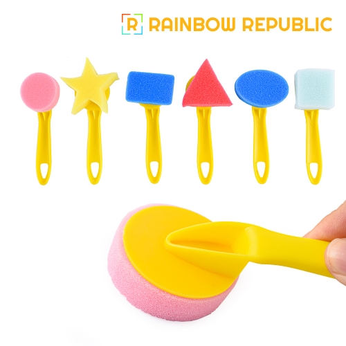 [레인보우] 도형모양찍기 6종세트 / 손잡이 도장